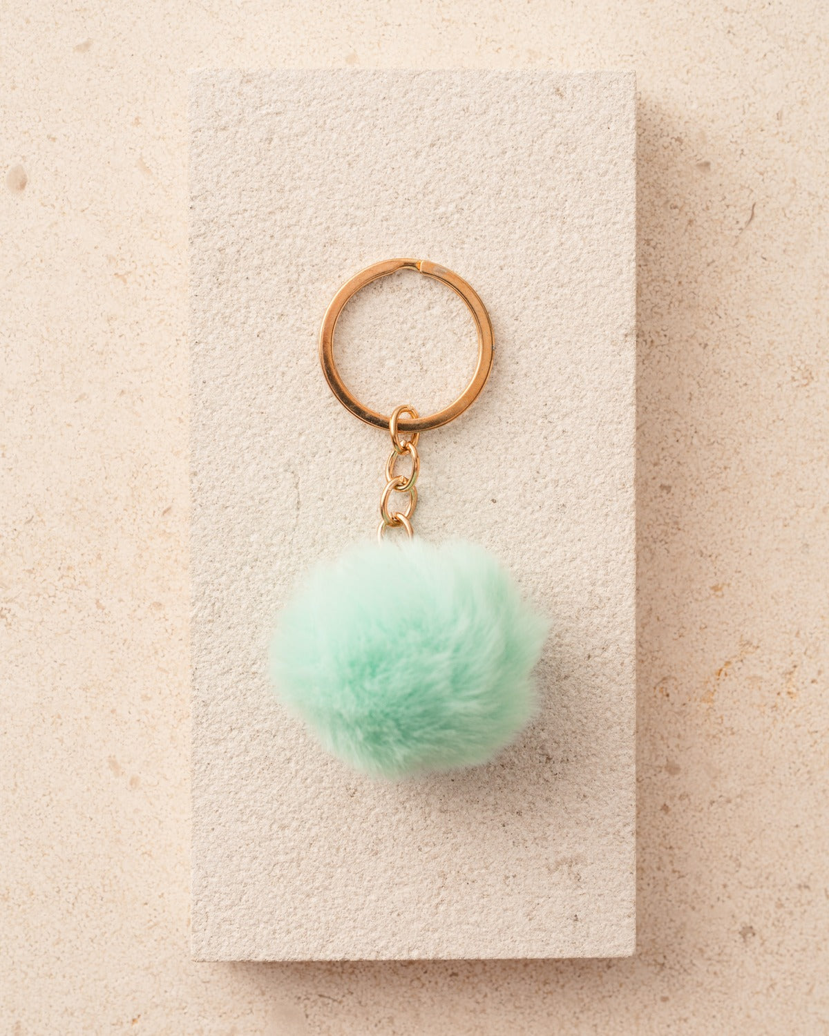 Mint Puff Ball Keychain