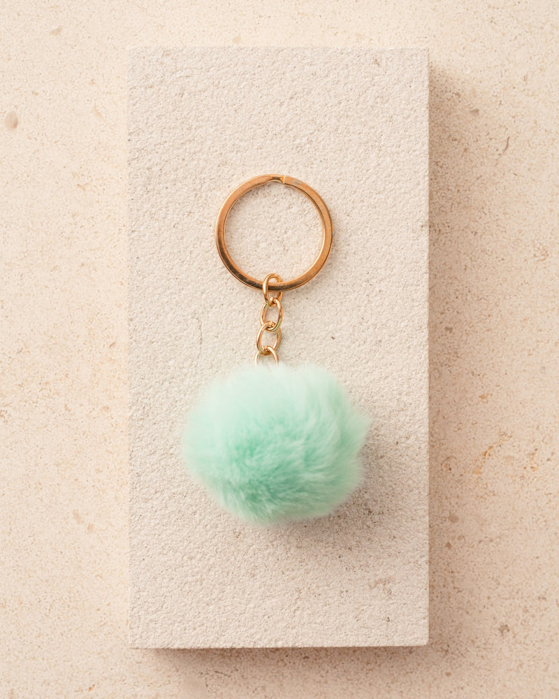 Mint Puff Ball Keychain