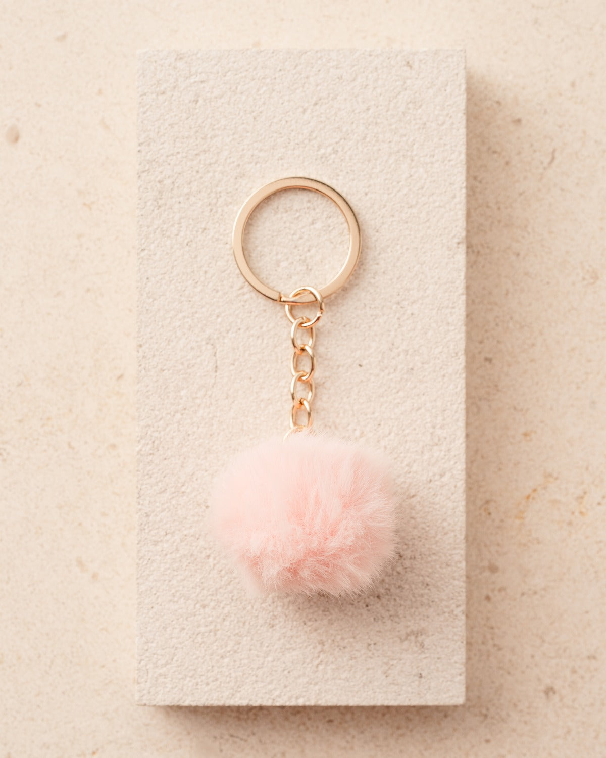 Blush Puff Ball Keychain